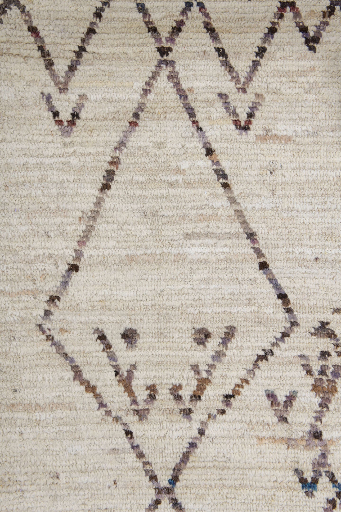 10' x 14' one-of-a-kind handmade vintage Tulu large size rug. Color palette: ivory, charcoal, taupe, brown, camel, gray