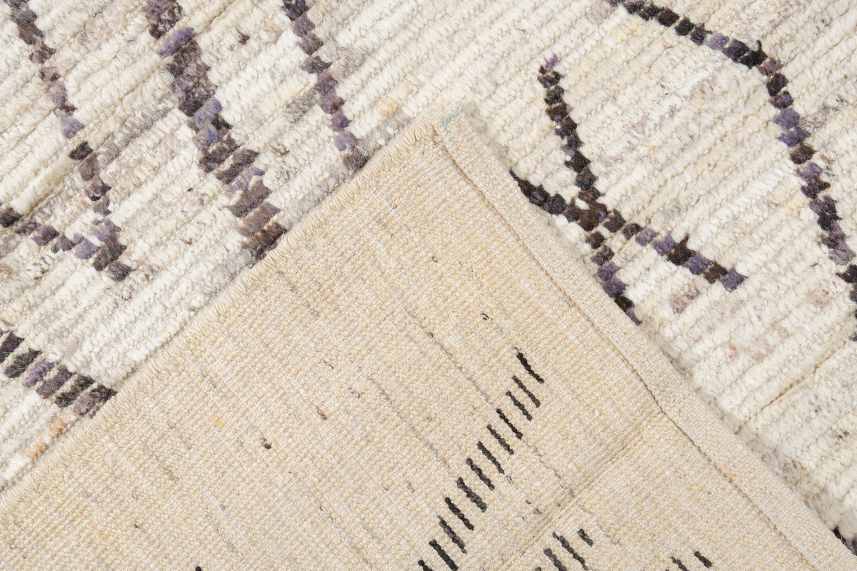 10' x 14' one-of-a-kind handmade vintage Tulu large size rug. Color palette: ivory, cream, charcoal, taupe, brown, black