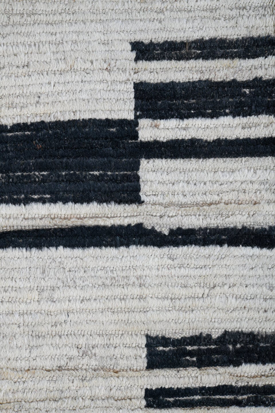 10' x 14' one-of-a-kind handmade vintage Tulu large size rug. Color palette: ivory, charcoal, black, gray