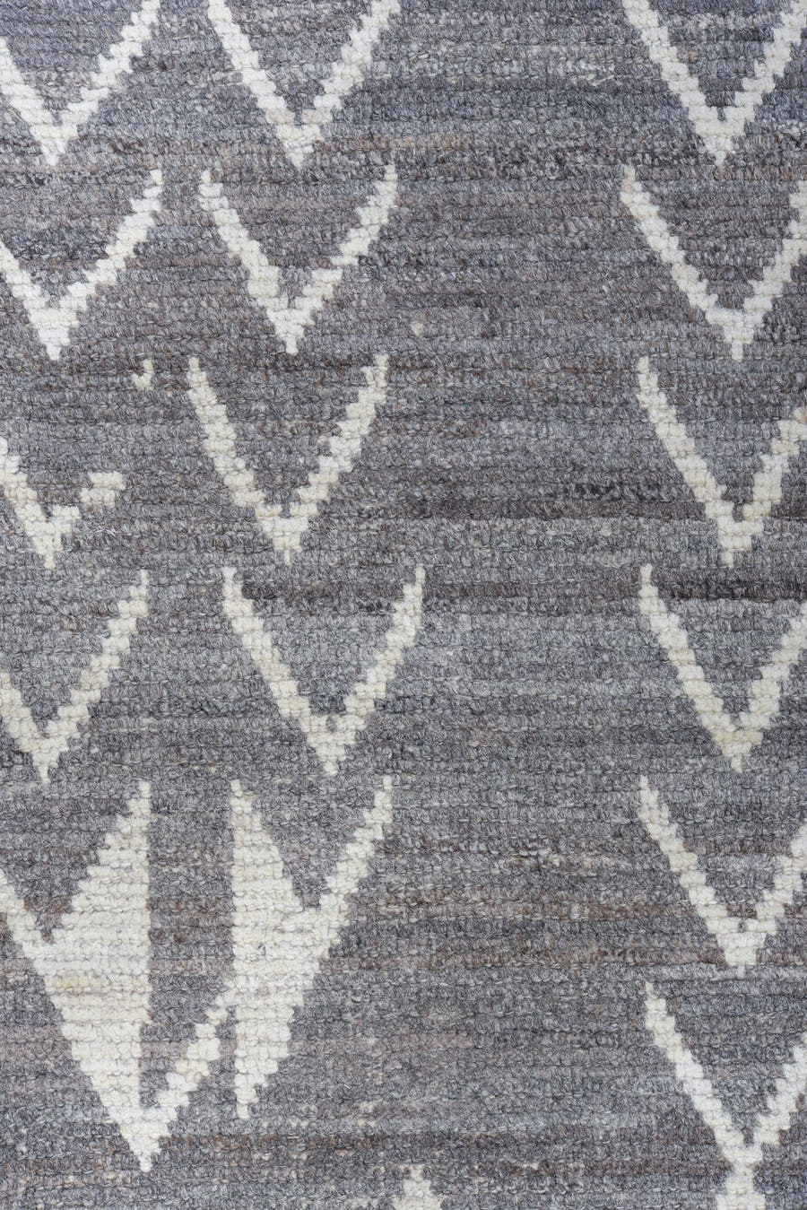 6' x 9' one-of-a-kind handmade vintage Tulu medium size rug. Color palette: gray, ivory, charcoal, black