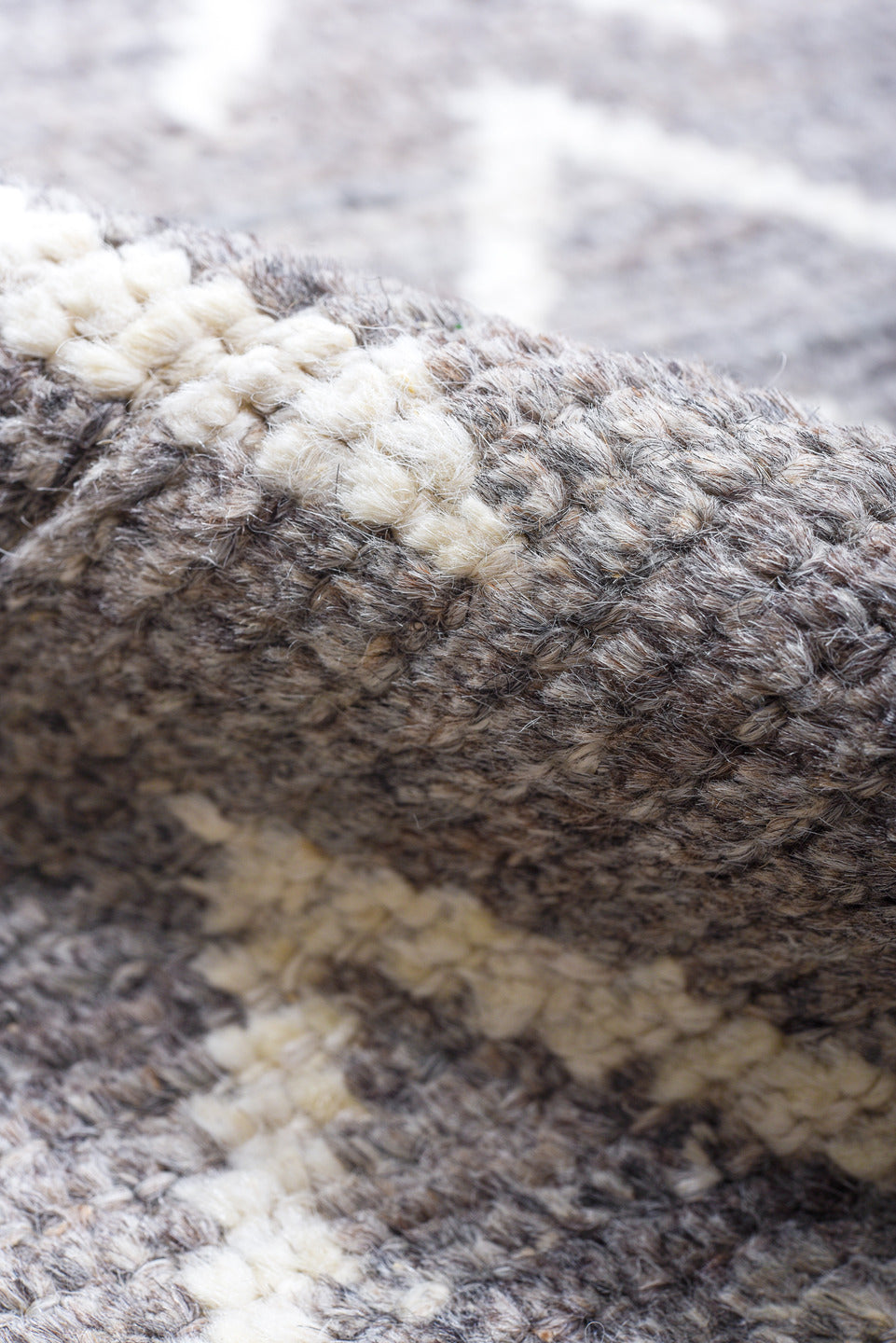 6' x 9' one-of-a-kind handmade vintage Tulu medium size rug. Color palette: black, blue, charcoal, dark gray, dim gray