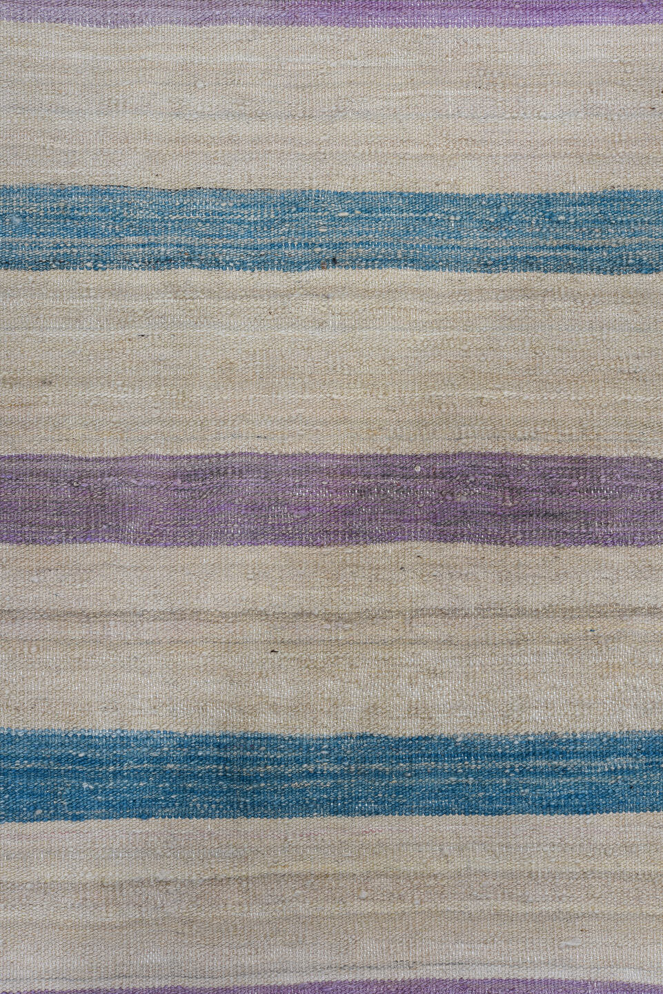 8' x 11' one-of-a-kind handmade vintage Kilim large size rug. Color palette: ivory, lavender, sky_blue, olive, blush, rust