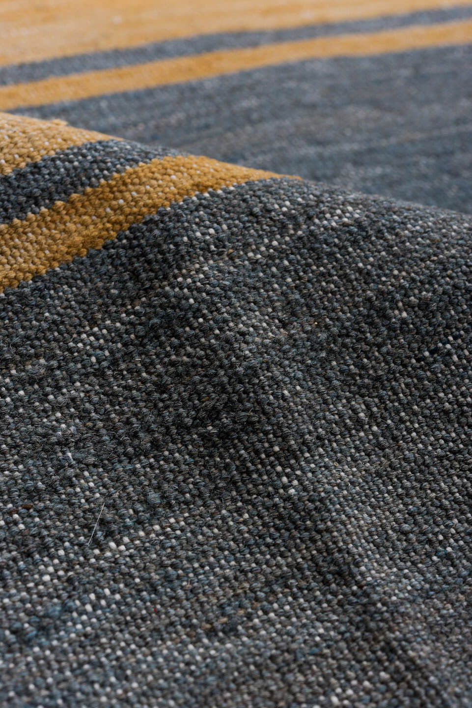 9' x 11' one-of-a-kind handmade vintage Kilim large size rug. Color palette: slate blue, camel, tan, ivory, purple, beige