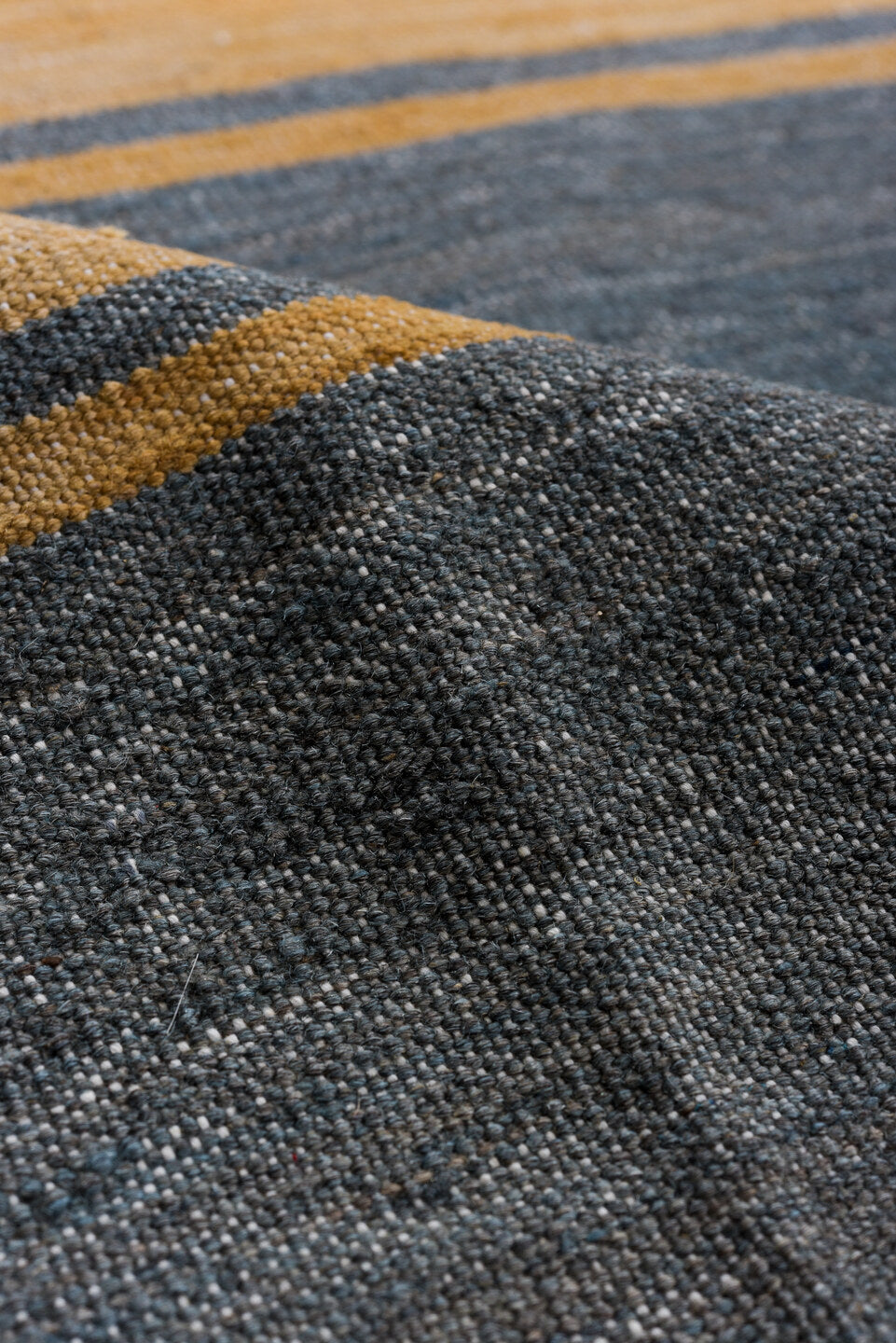 9' x 11' one-of-a-kind handmade vintage Kilim large size rug. Color palette: black, blue, brown, burlywood, dark gray, gray