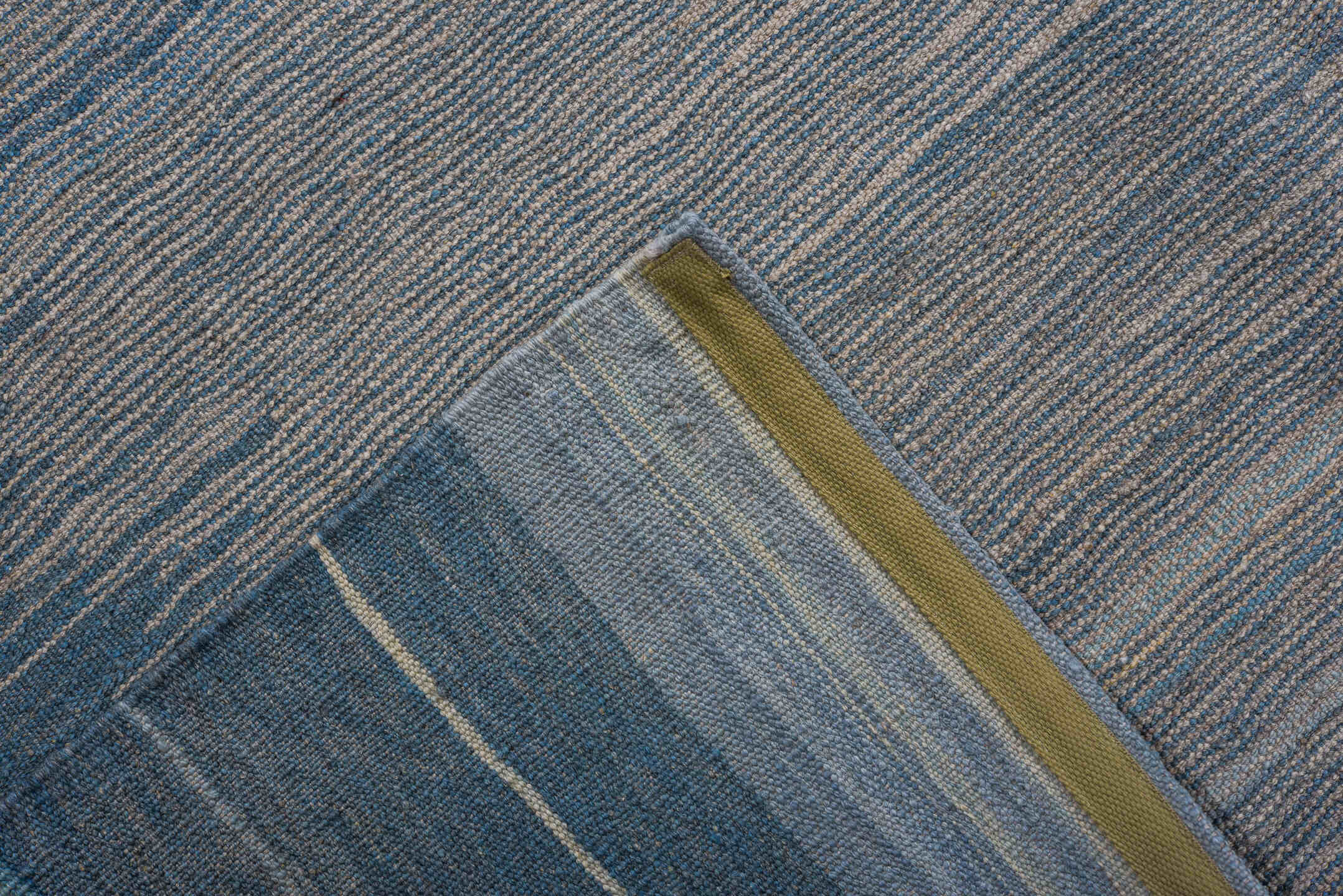 9' x 12' one-of-a-kind handmade vintage Kilim large size rug. Color palette: black, blue, charcoal, dark gray, dim gray