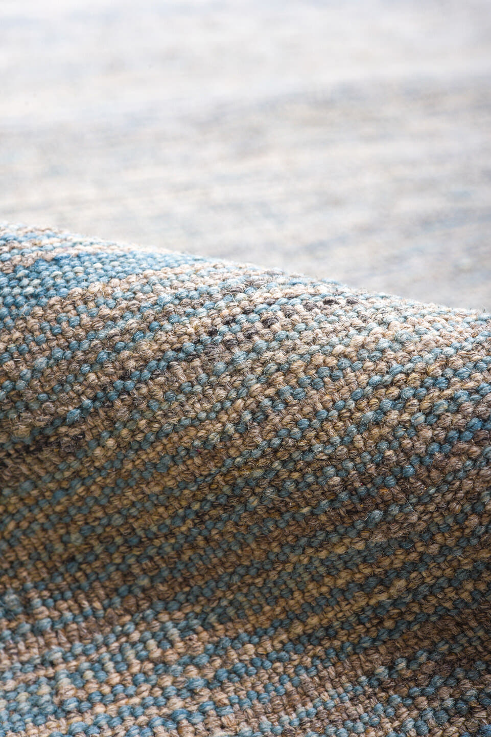 8' x 12' one-of-a-kind handmade vintage Kilim large size rug. Color palette: sky blue, gray, slate, ivory, light blue