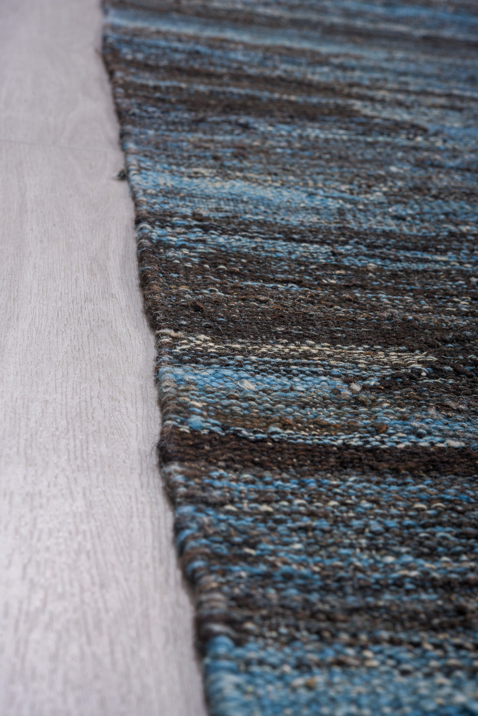 9' x 11' one-of-a-kind handmade vintage Kilim large size rug. Color palette: blue gray, slate, charcoal, steel blue, ivory
