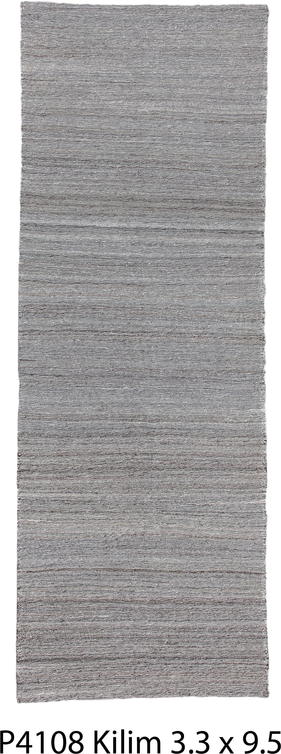 3' x 9' one-of-a-kind handmade vintage Kilim runner rug. Color palette: gray, taupe, ivory, charcoal, beige, black