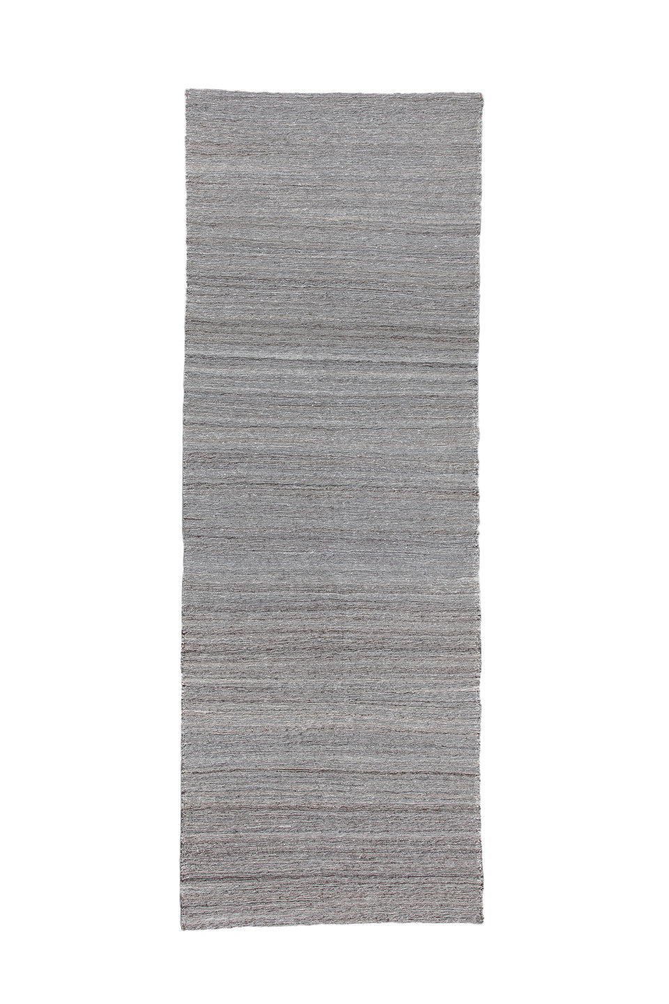 3' x 9' one-of-a-kind handmade vintage Kilim runner rug. Color palette: gray, taupe, ivory, charcoal, beige, black