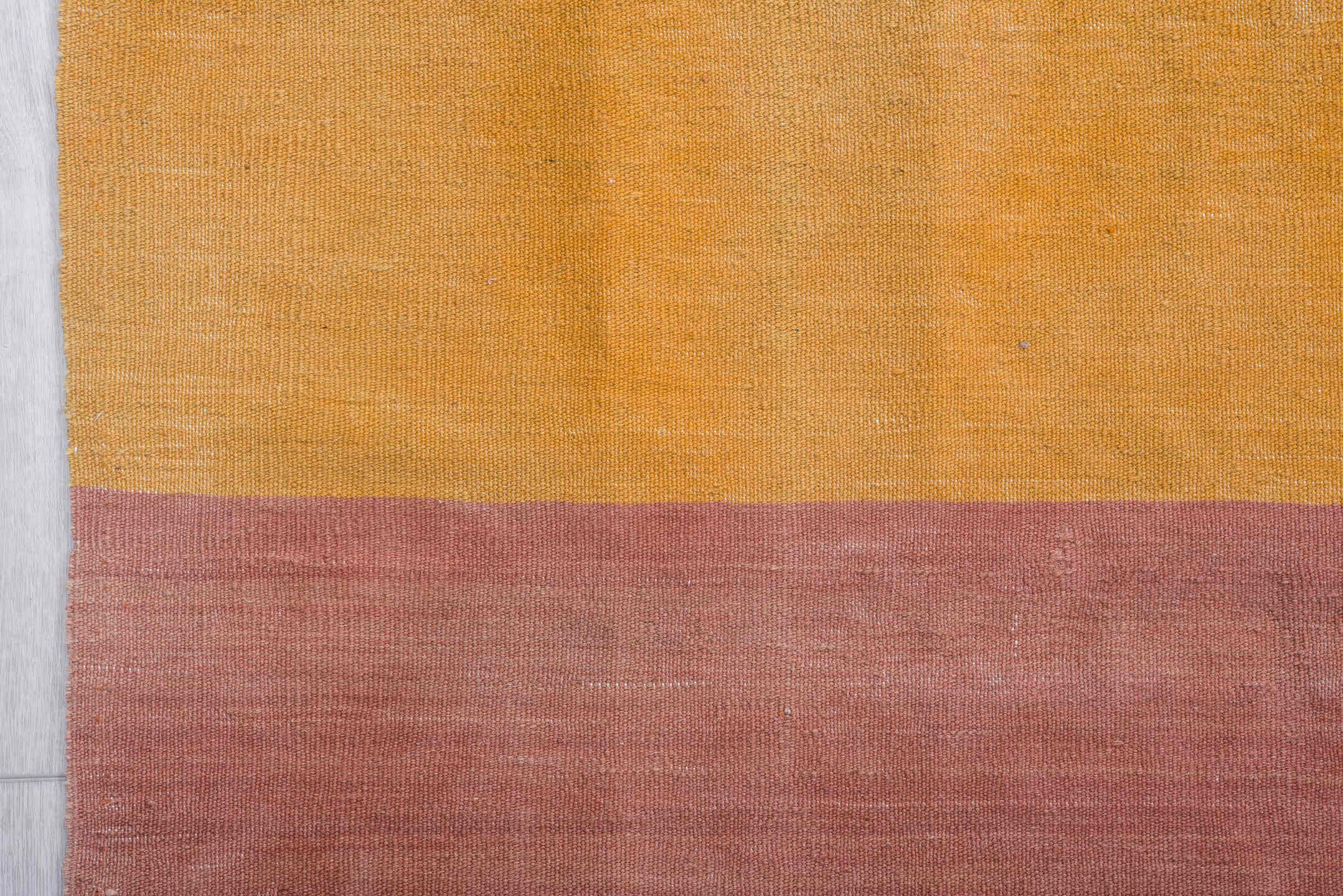 8' x 12' one-of-a-kind handmade vintage Kilim large size rug. Color palette: sky blue, dusty rose, ochre, light blue, pink