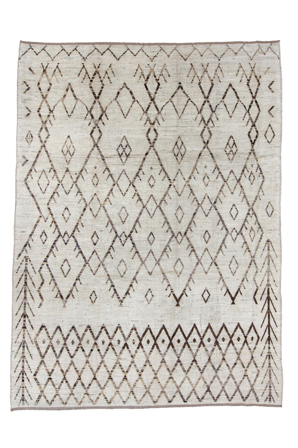 10' x 13' one-of-a-kind handmade vintage Tulu large size rug. Color palette: dark gray, gainsboro, gray, light blue