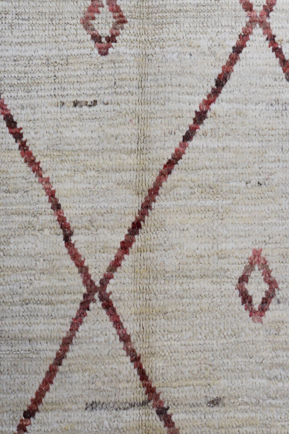 6' x 8' one-of-a-kind handmade vintage Tulu medium size rug. Color palette: ivory, rust, taupe, brown, terracotta, beige
