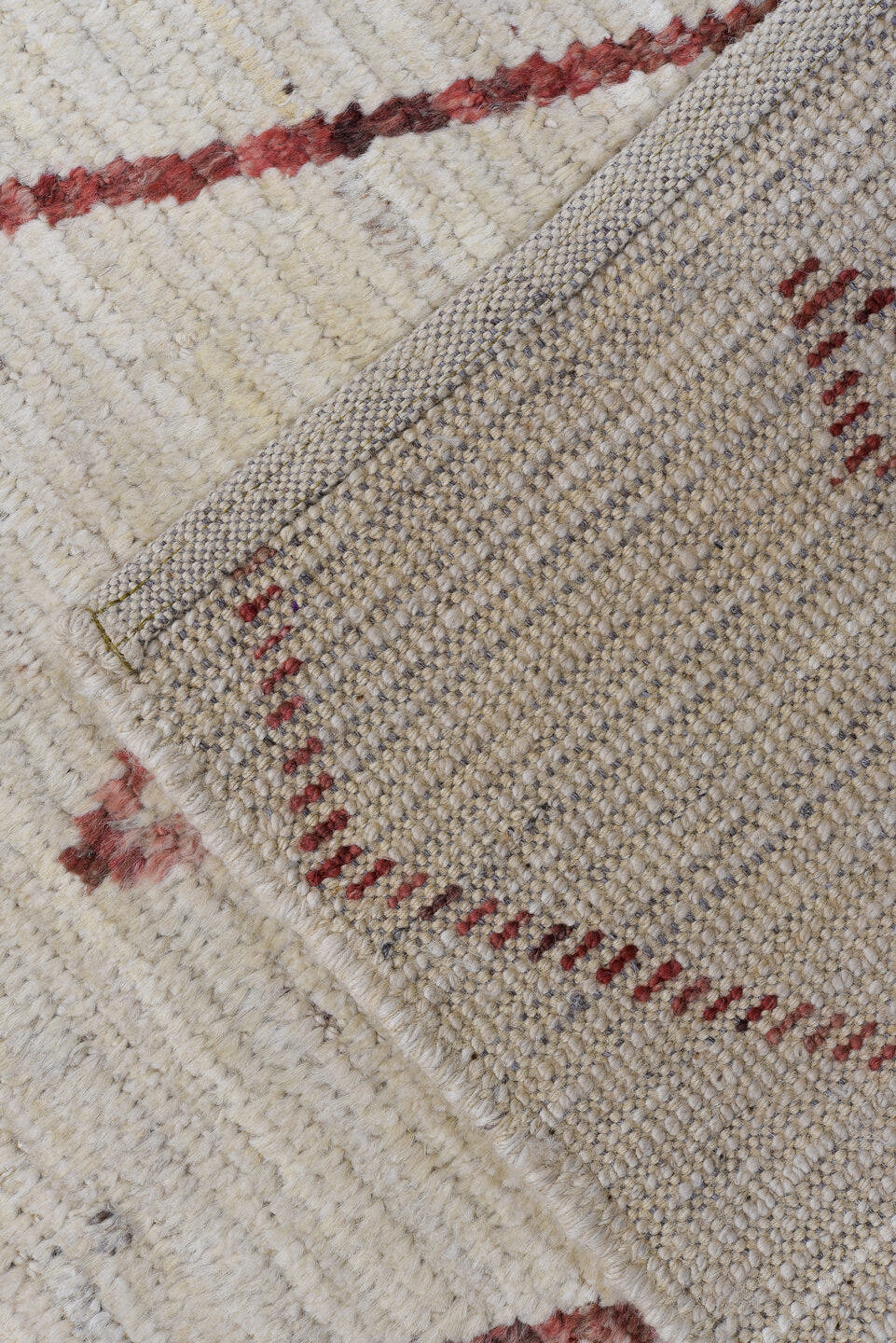 6' x 8' one-of-a-kind handmade vintage Tulu medium size rug. Color palette: ivory, rust, taupe, brown, terracotta, beige