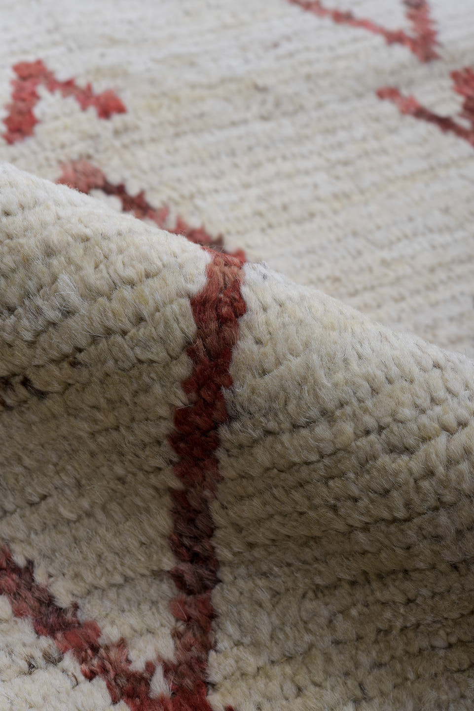 6' x 8' one-of-a-kind handmade vintage Tulu medium size rug. Color palette: ivory, rust, taupe, brown, terracotta, beige