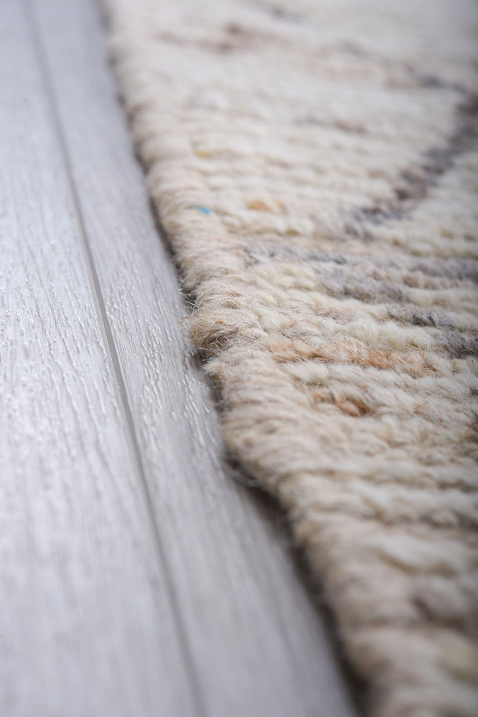 6' x 9' one-of-a-kind handmade vintage Tulu medium size rug. Color palette: ivory, charcoal, taupe, camel, gray, black