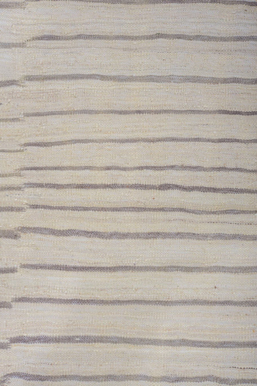 8' x 12' one-of-a-kind handmade vintage Kilim large size rug. Color palette: ivory, taupe, charcoal, cream, beige, gray