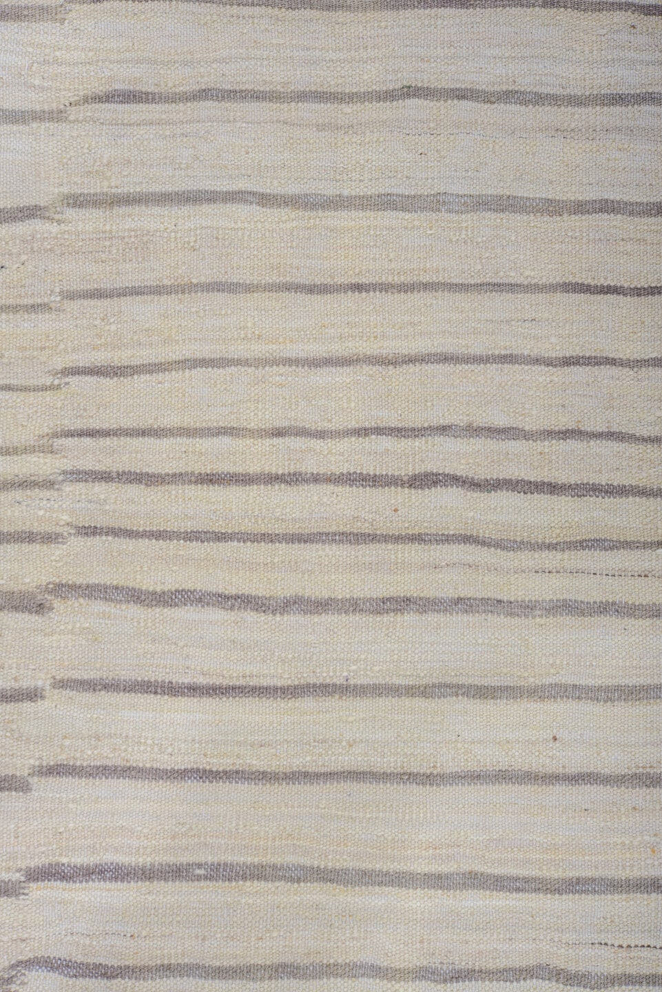 8' x 12' one-of-a-kind handmade vintage Kilim large size rug. Color palette: ivory, taupe, charcoal, cream, beige, gray