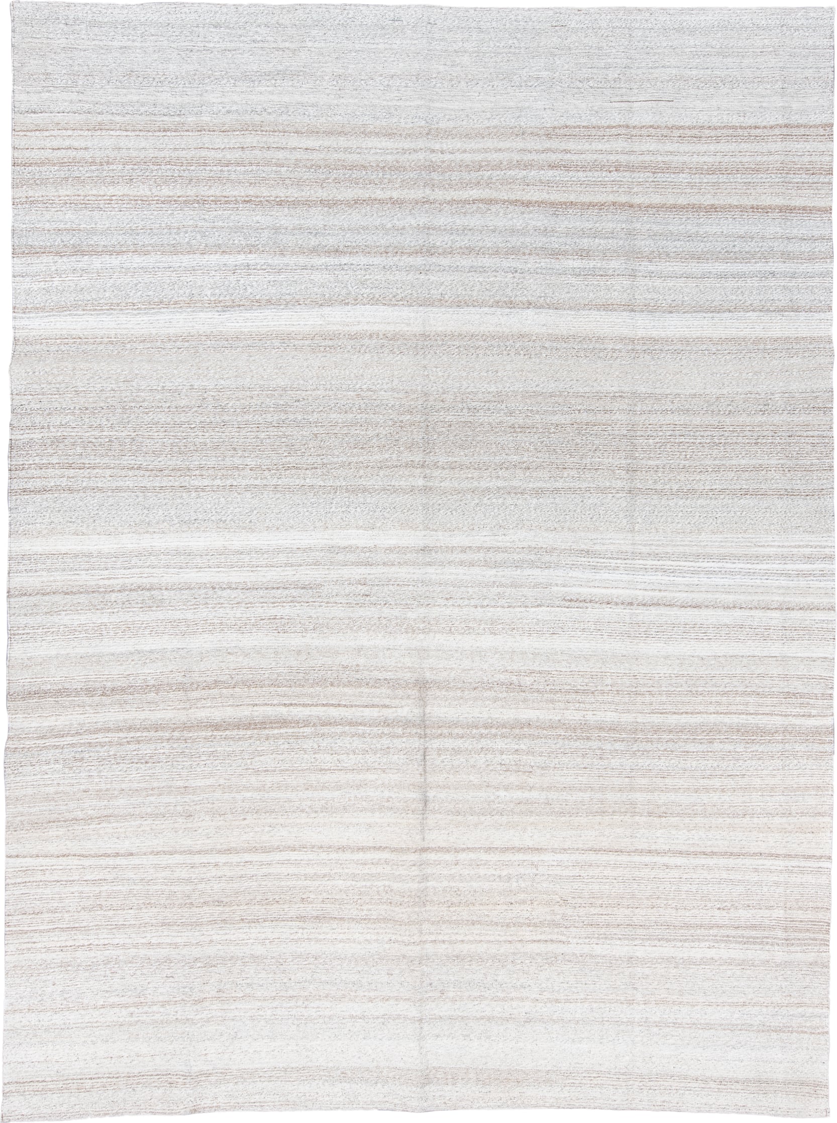 8' x 12' one-of-a-kind handmade vintage Kilim large size rug. Color palette: ivory, beige, cream, taupe, gray