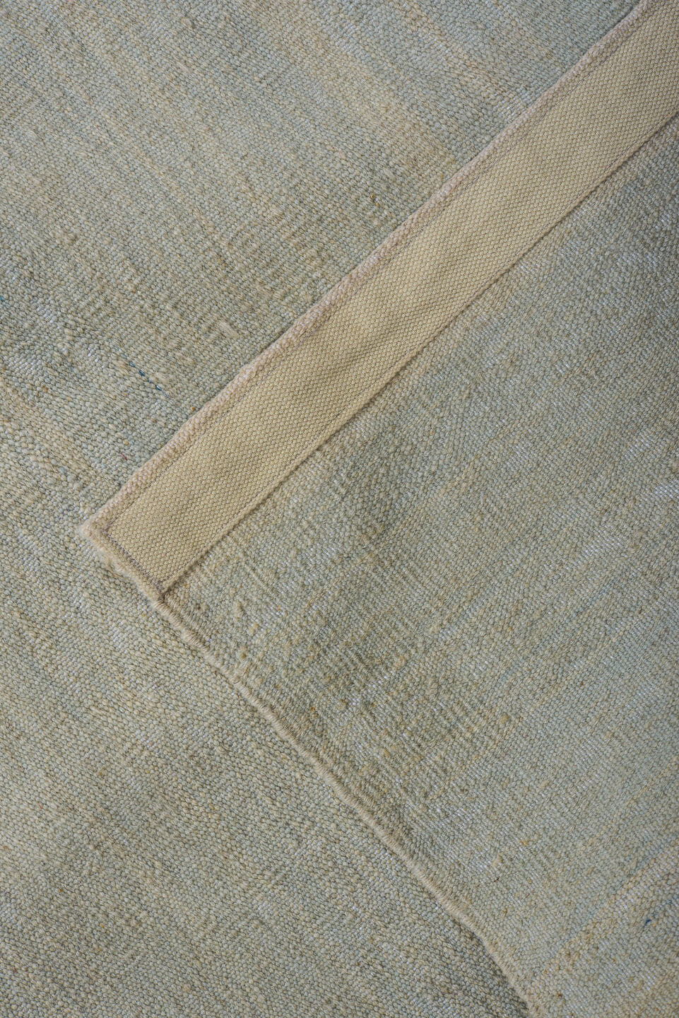 9' x 12' one-of-a-kind handmade vintage Kilim large size rug. Color palette: pale blue, indigo, ivory, light blue, purple