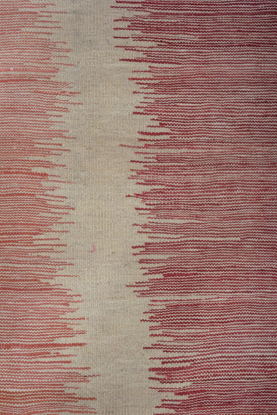 8' x 12' one-of-a-kind handmade vintage Kilim large size rug. Color palette: ivory, rose, lavender, coral, crimson, beige