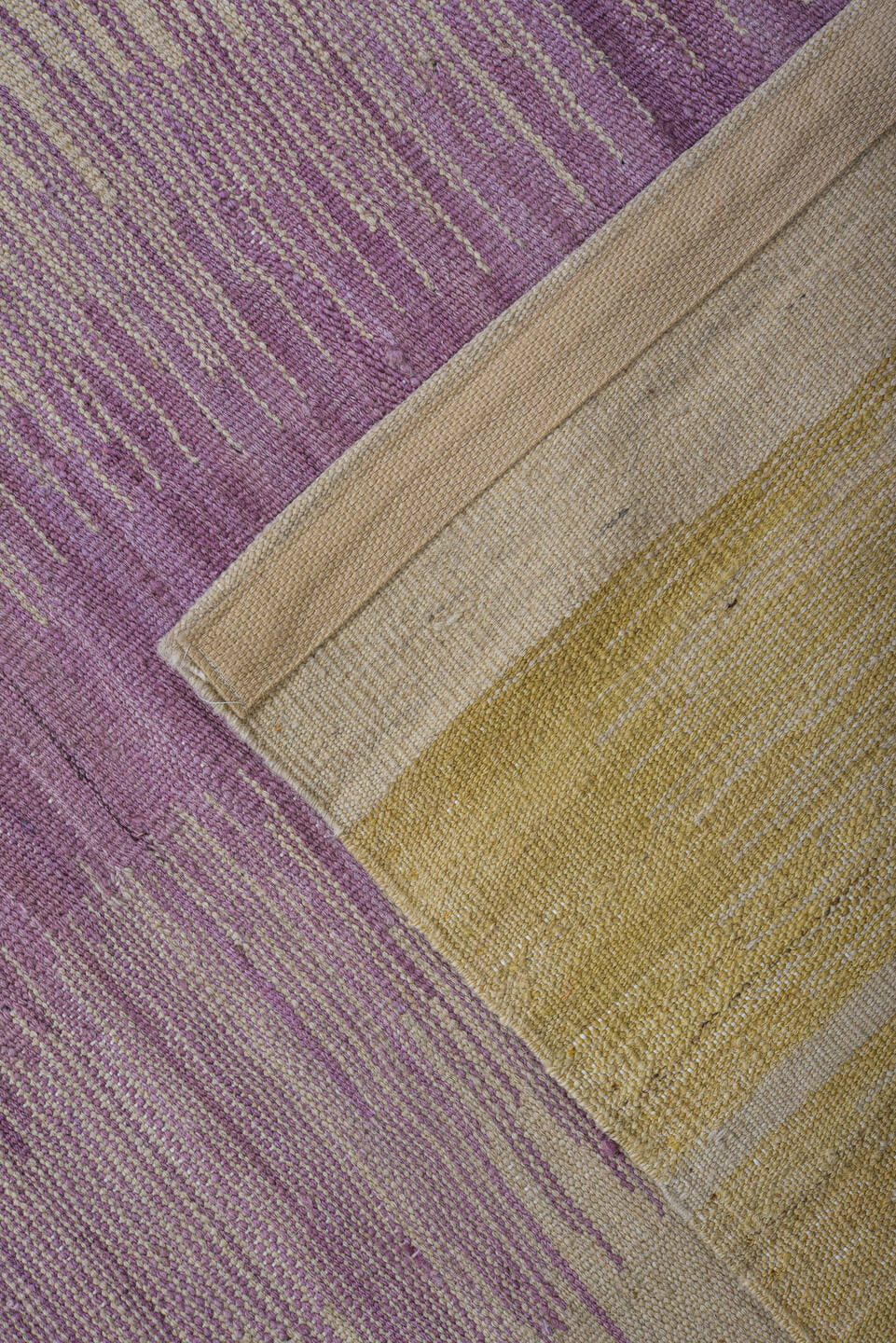 8' x 12' one-of-a-kind handmade vintage Kilim large size rug. Color palette: ivory, rose, lavender, coral, crimson, beige