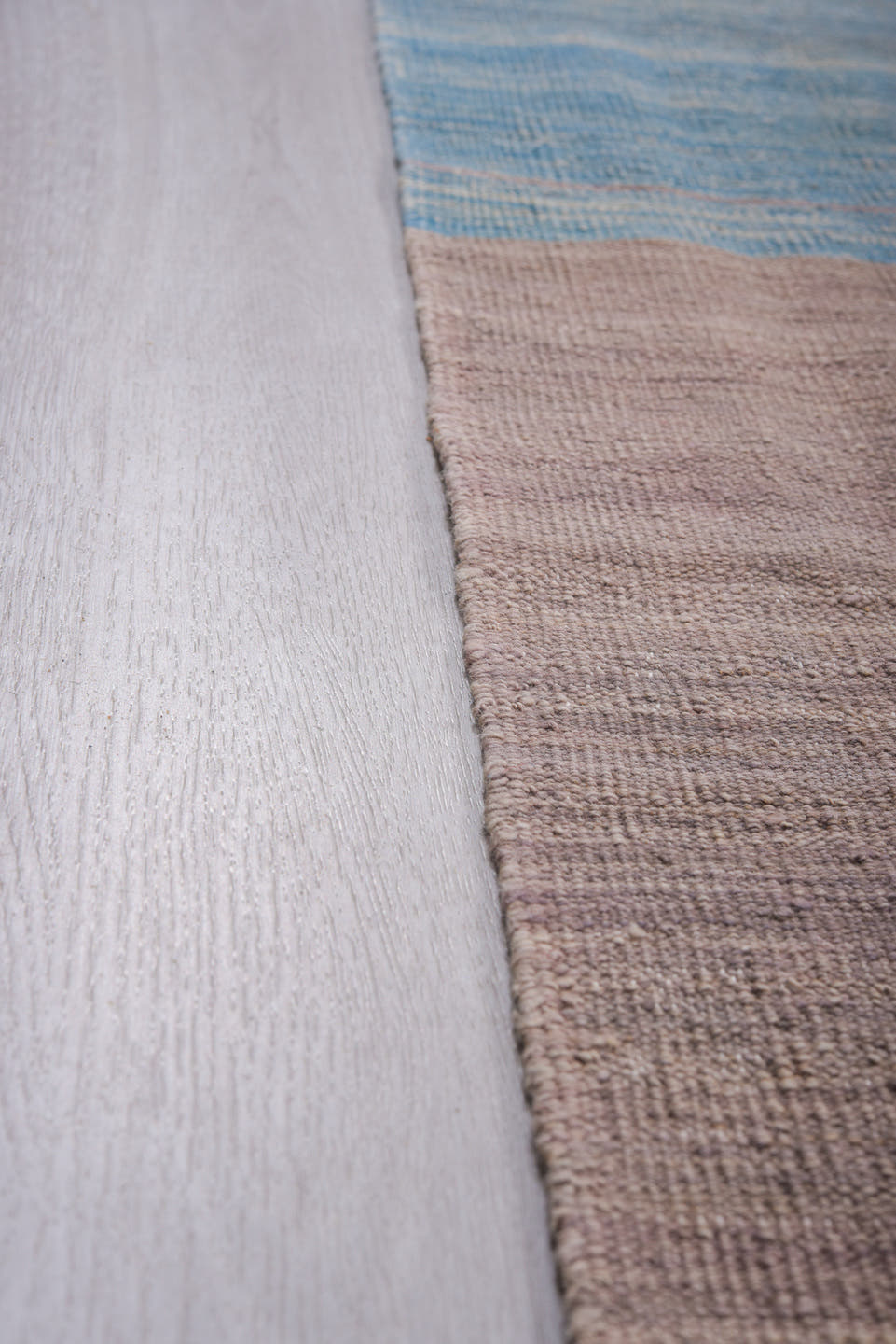 8' x 11' one-of-a-kind handmade vintage Kilim large size rug. Color palette: taupe, sky blue, charcoal, ivory, beige, gray