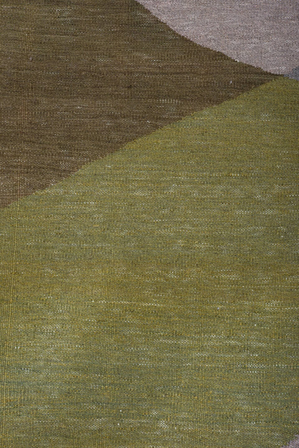9' x 12' one-of-a-kind handmade vintage Kilim large size rug. Color palette: sky blue, taupe, olive, brown, blush, rust