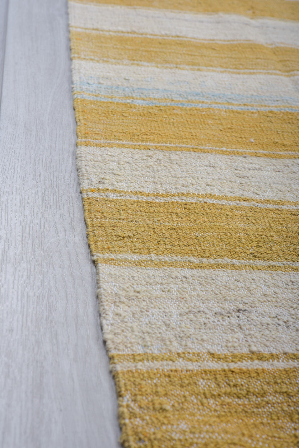 8' x 12' one-of-a-kind handmade vintage Kilim large size rug. Color palette: ivory, camel, gold, cream, beige