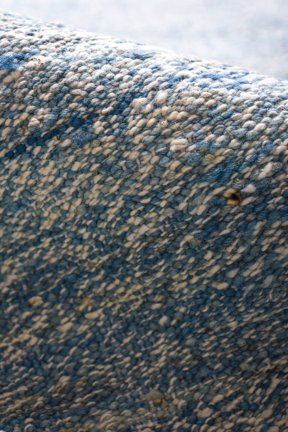 10' x 14' one-of-a-kind handmade vintage Kilim large size rug. Color palette: sky blue, powder blue, ice blue, ivory
