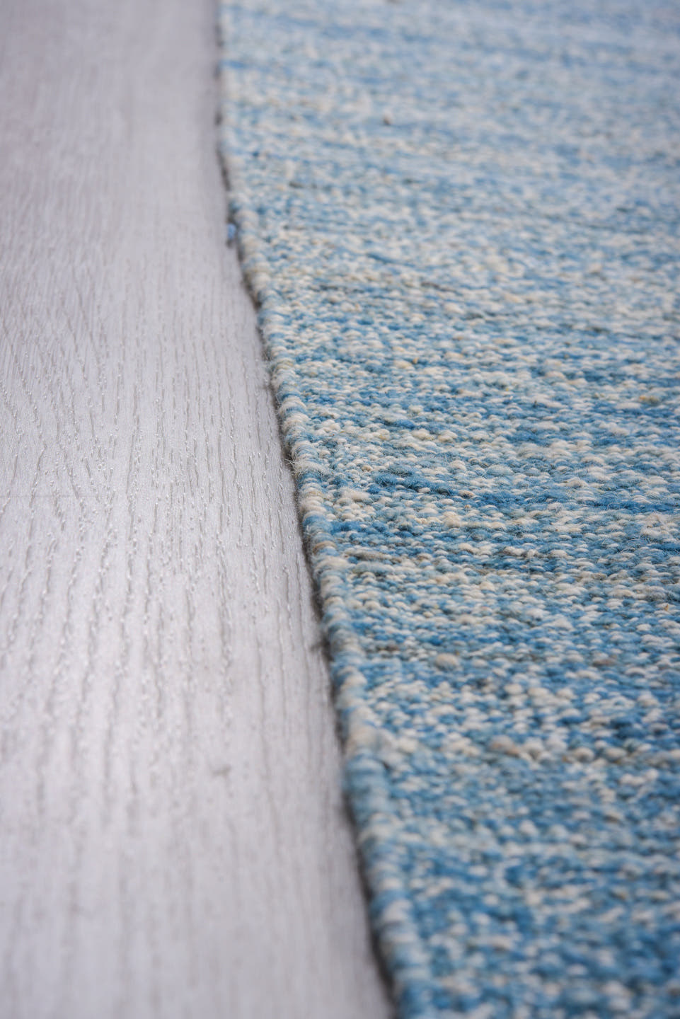 10' x 14' one-of-a-kind handmade vintage Kilim large size rug. Color palette: sky blue, powder blue, ice blue, ivory