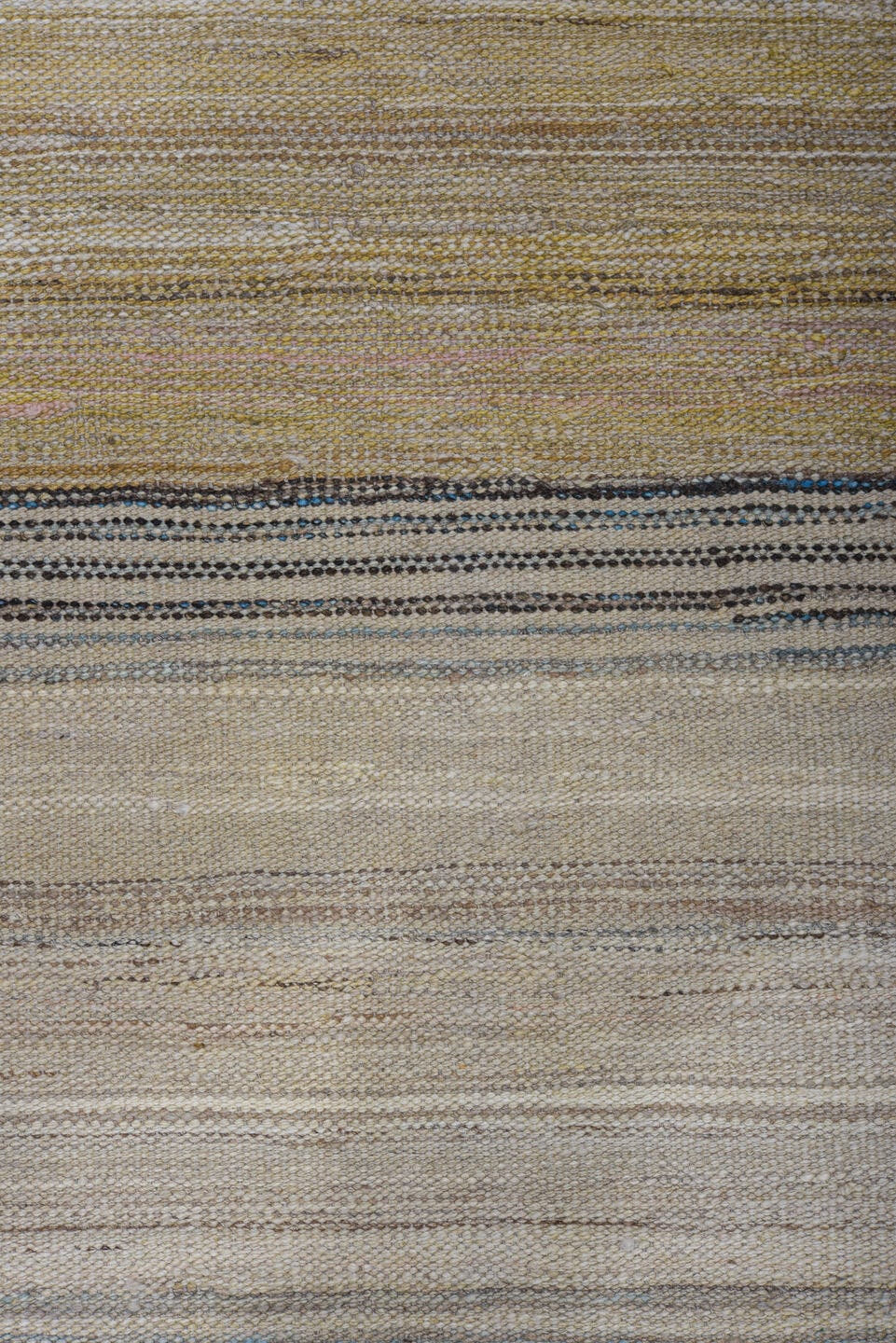 10' x 14' one-of-a-kind handmade vintage Kilim large size rug. Color palette: ivory, taupe, sand, charcoal, blush, gray