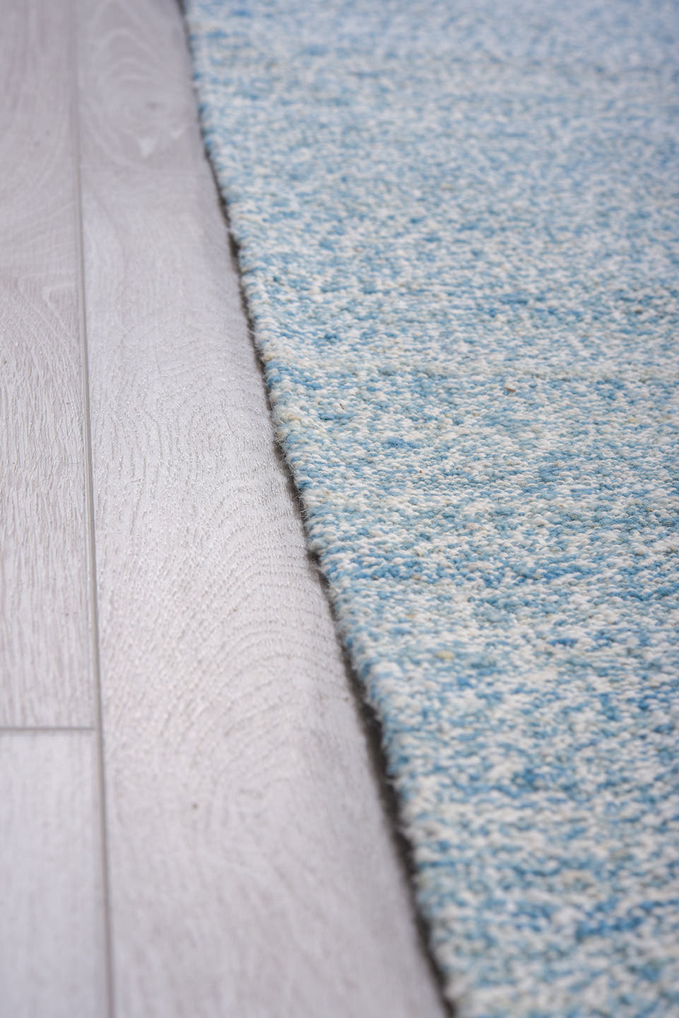 8' x 12' one-of-a-kind handmade vintage Kilim large size rug. Color palette: sky blue, powder blue, ivory, light blue