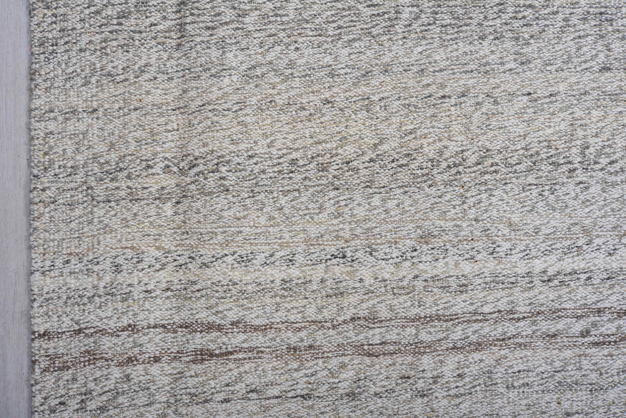 10' x 14' one-of-a-kind handmade vintage Kilim large size rug. Color palette: ivory, light gray, silver, taupe, gray, beige