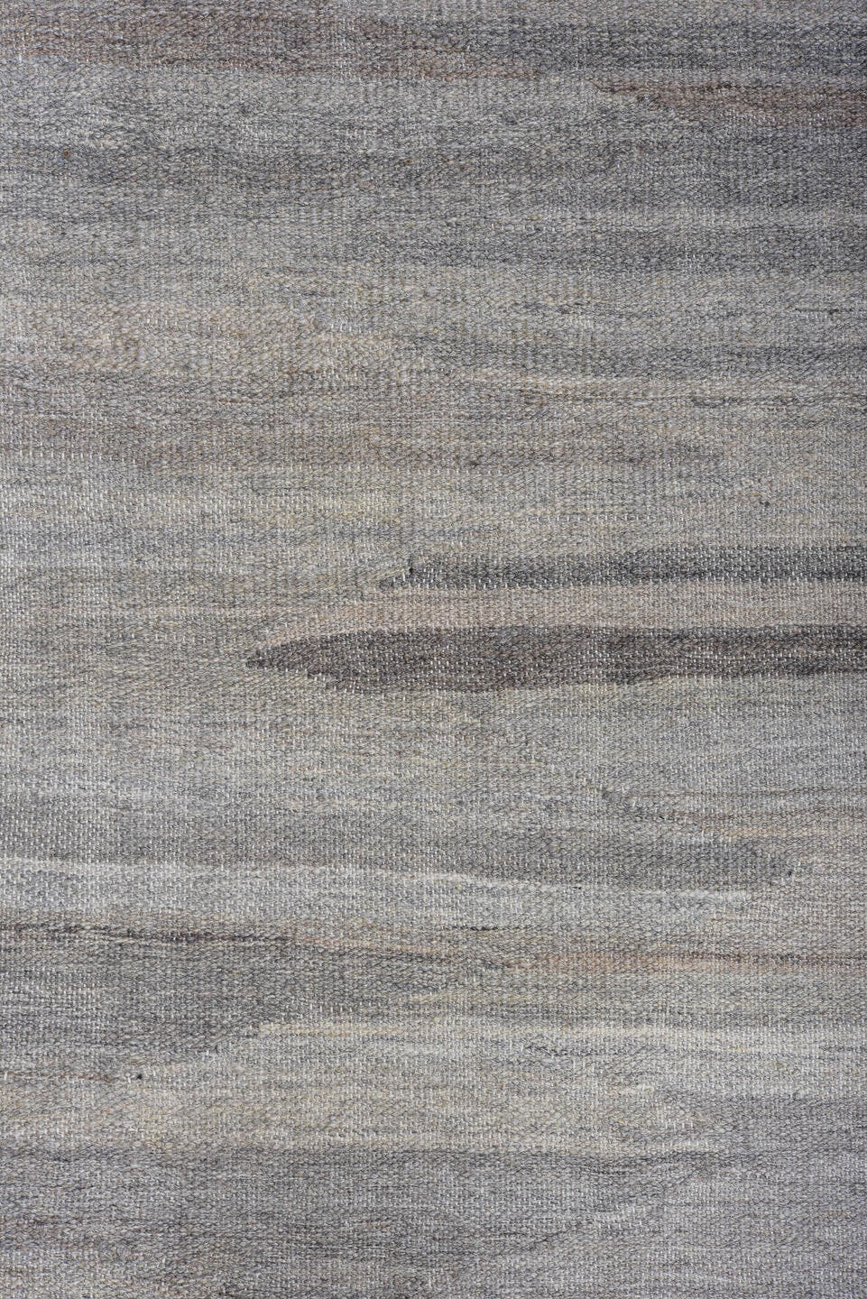 9' x 12' one-of-a-kind handmade vintage Kilim large size rug. Color palette: light gray, ivory, slate, silver, taupe, gray