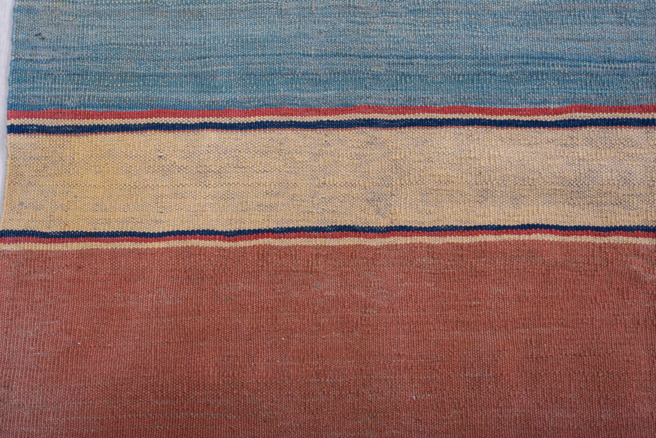 8' x 11' one-of-a-kind handmade vintage Kilim large size rug. Color palette: blue, brown, dark gray, fiord, gray, light blue