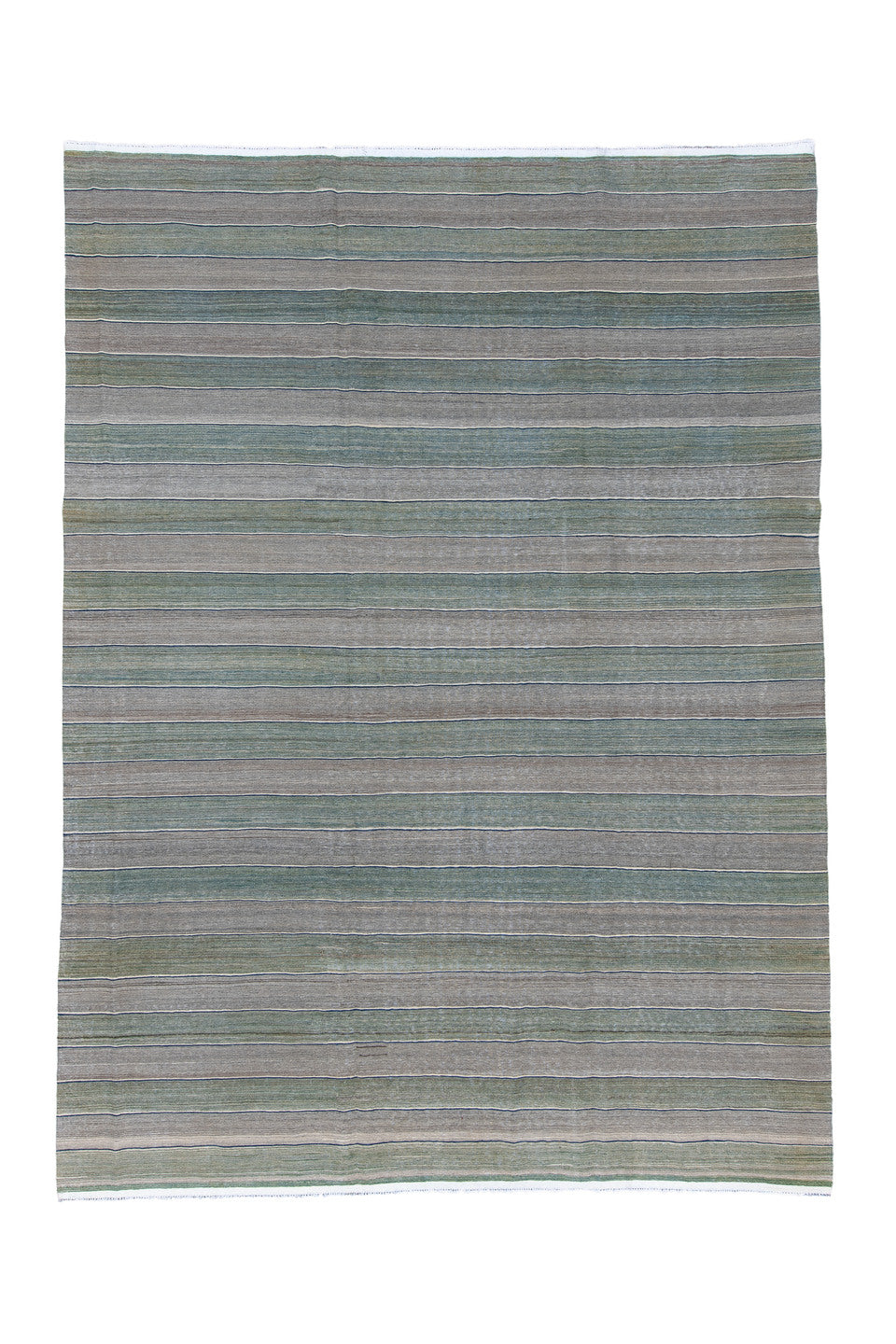8' x 11' one-of-a-kind handmade vintage Kilim large size rug. Color palette: blue, dark gray, dim gray, gray, light blue