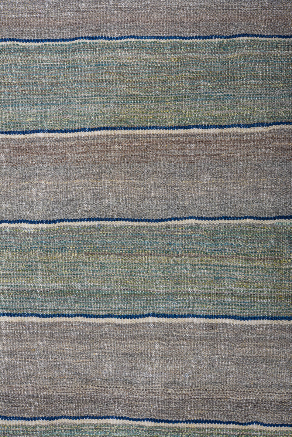 8' x 11' one-of-a-kind handmade vintage Kilim large size rug. Color palette: blue, dark gray, dim gray, gray, light blue