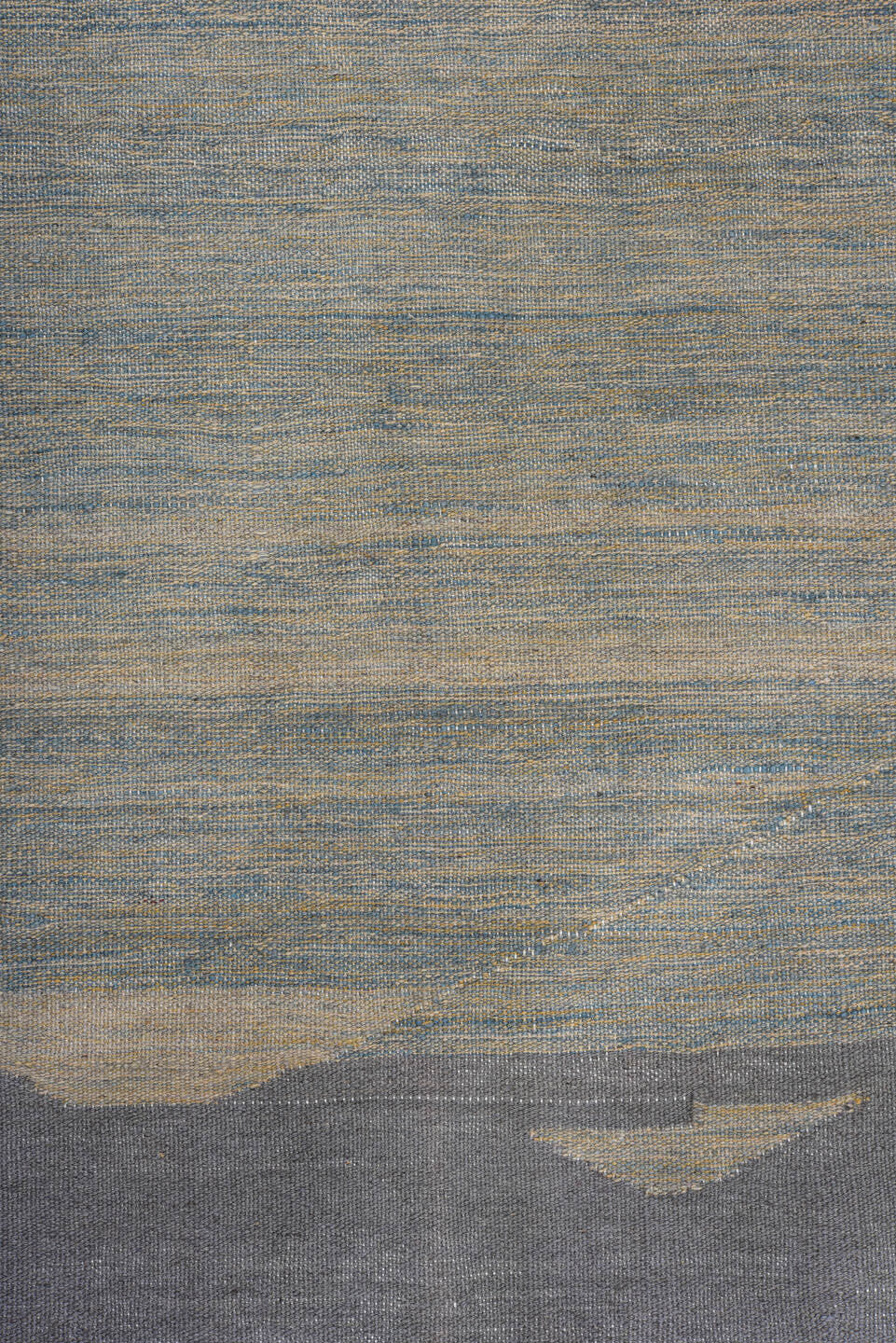 8' x 11' one-of-a-kind handmade vintage Kilim large size rug. Color palette: ivory, lavender, teal, rust, gray, rose, sage