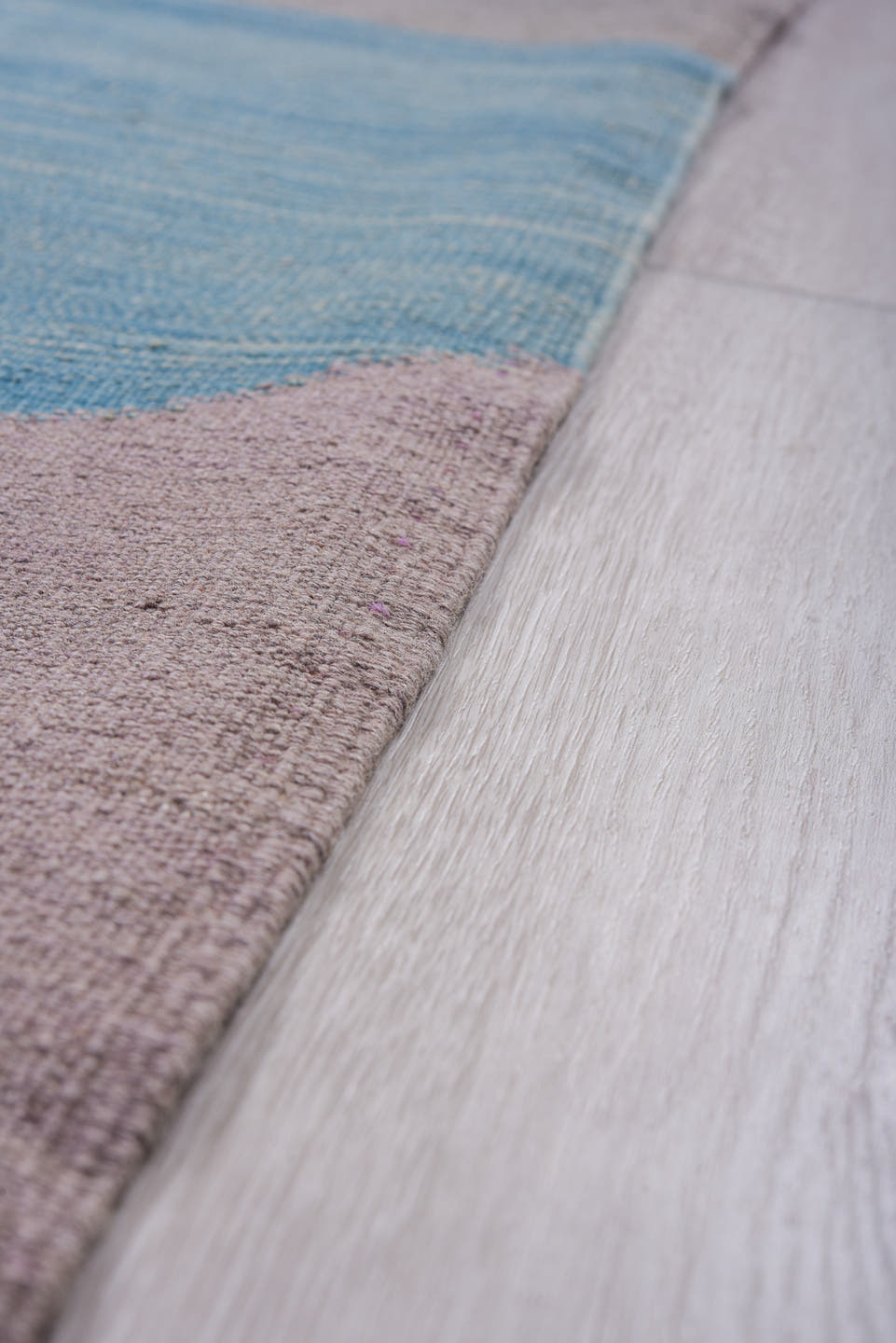 8' x 11' one-of-a-kind handmade vintage Kilim large size rug. Color palette: ivory, lavender, teal, rust, gray, rose, sage