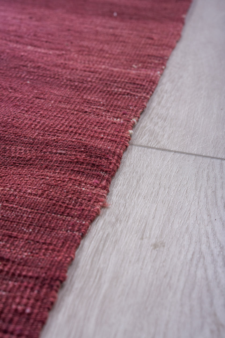 8' x 12' one-of-a-kind handmade vintage Kilim large size rug. Color palette: ivory, burgundy, plum, rust, charcoal, pink
