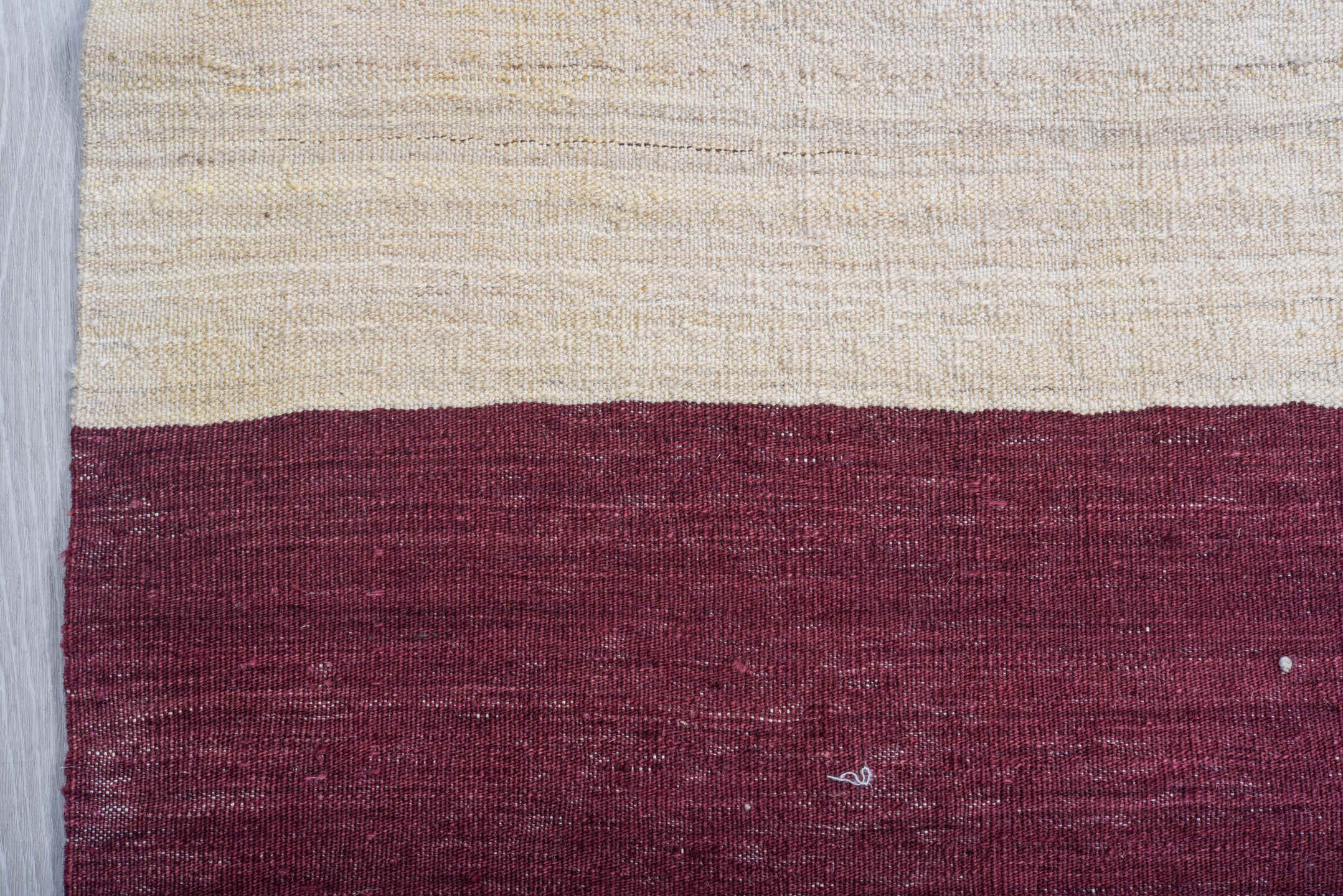 8' x 12' one-of-a-kind handmade vintage Kilim large size rug. Color palette: ivory, burgundy, plum, rust, charcoal, pink