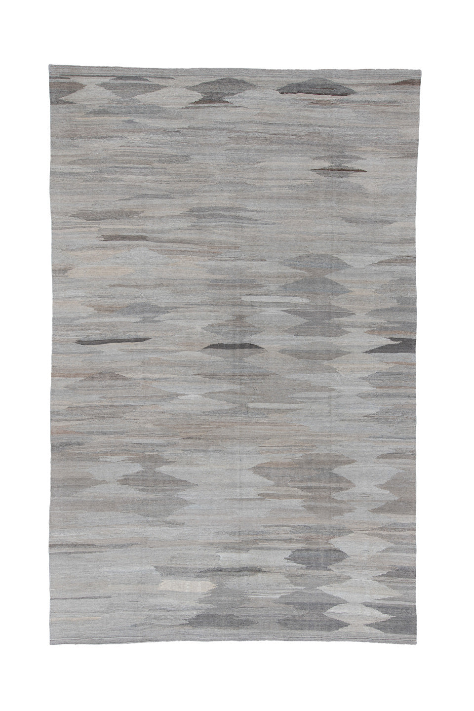 3' x 9' one-of-a-kind handmade vintage Kilim runner rug. Color palette: blue, dark gray, dim gray, gray, light blue