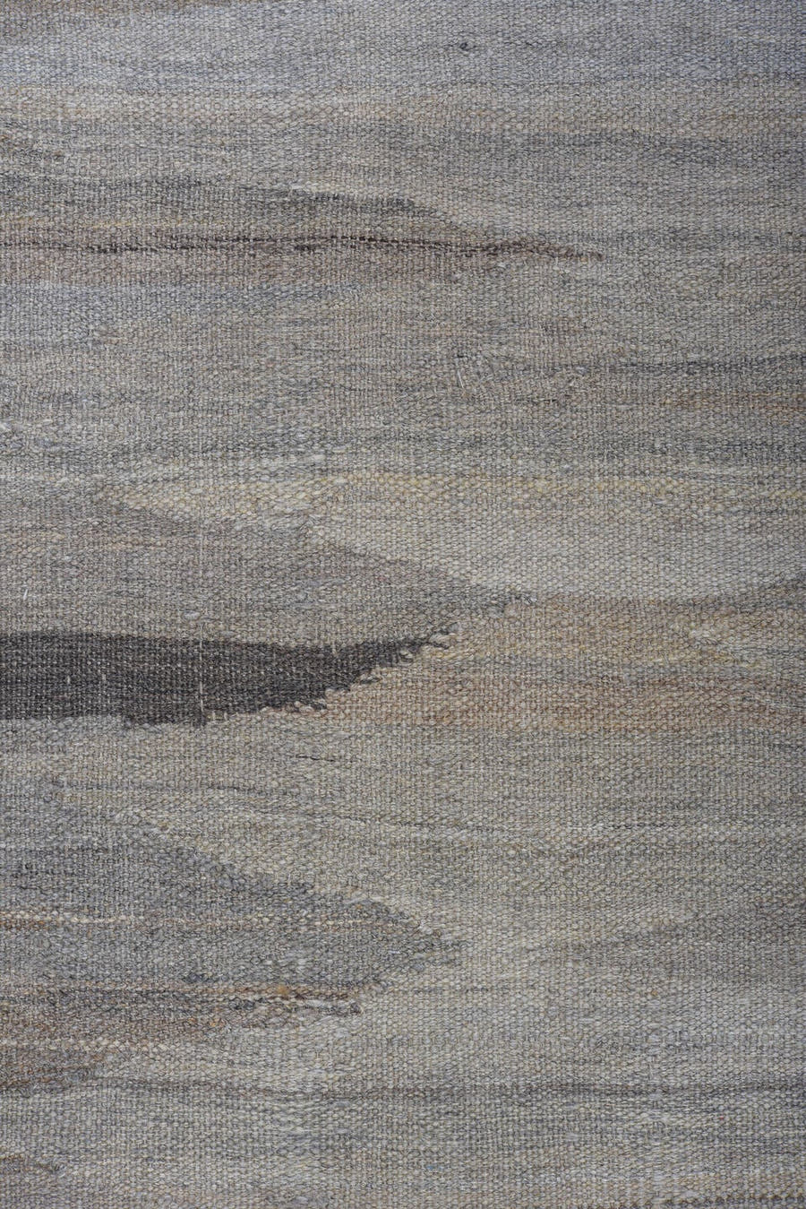 8' x 12' one-of-a-kind handmade vintage Kilim large size rug. Color palette: gray, ivory, taupe, charcoal, greige, beige