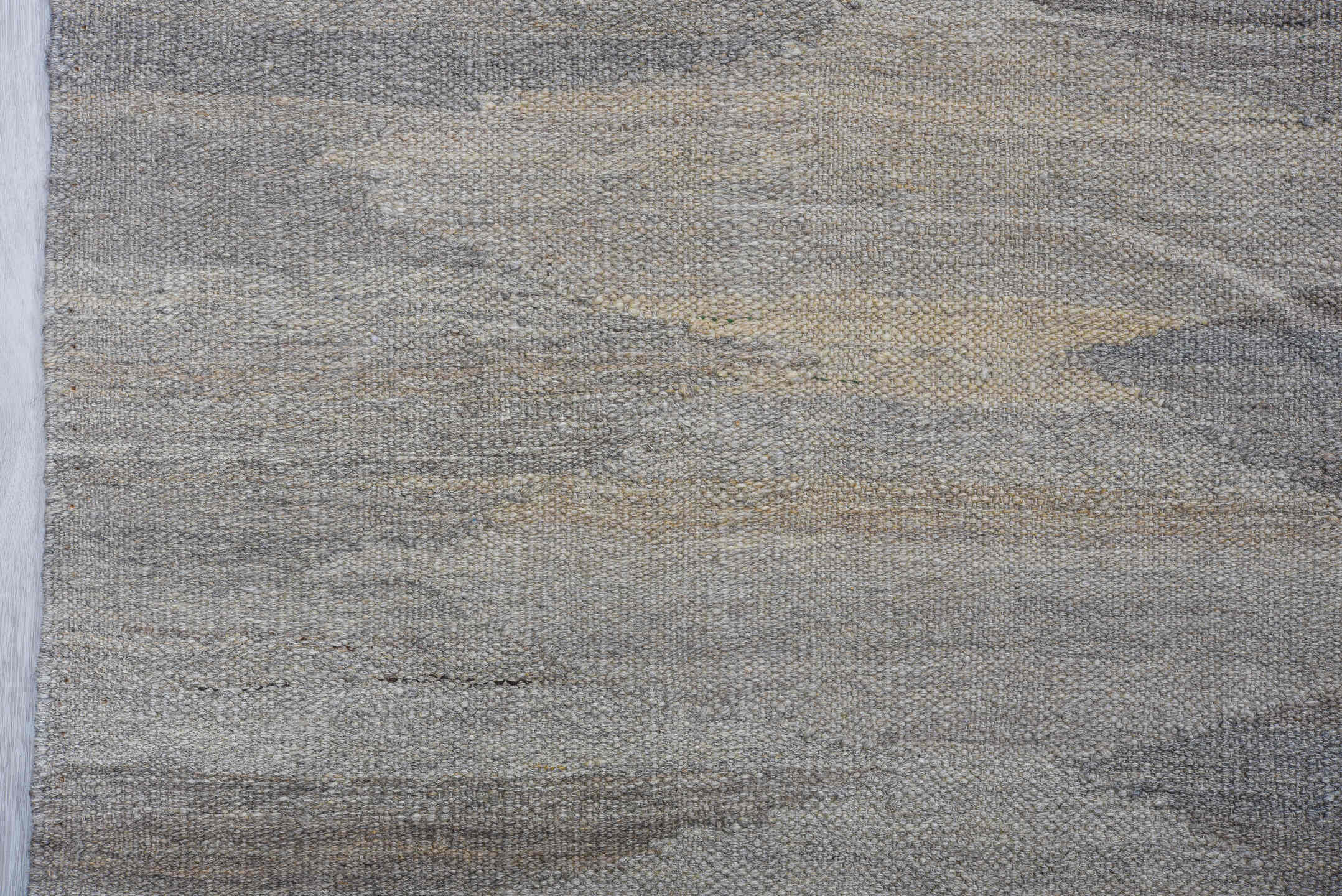 8' x 12' one-of-a-kind handmade vintage Kilim large size rug. Color palette: gray, ivory, taupe, charcoal, greige, beige