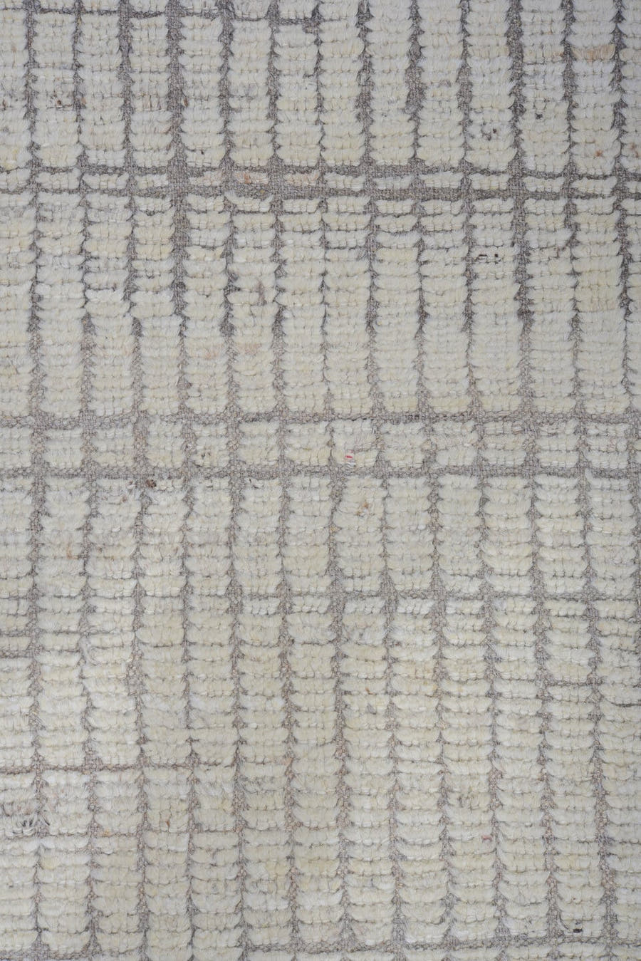 12' x 15' one-of-a-kind handmade vintage Tulu oversize rug. Color palette: ivory, light gray, taupe, beige, gray