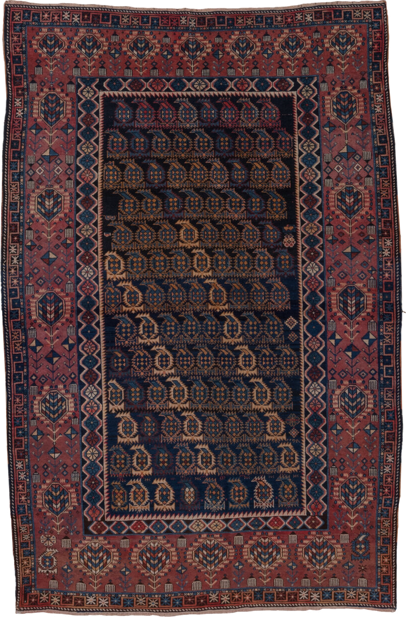 3' x 9' one-of-a-kind handmade vintage Kilim runner rug. Color palette: navy, rust, terracotta, ivory, indigo, camel