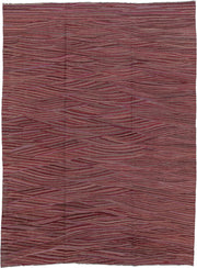 8' x 11' one-of-a-kind handmade vintage Kilim large size rug. Color palette: rose, burgundy, mauve, taupe, dusty pink, plum