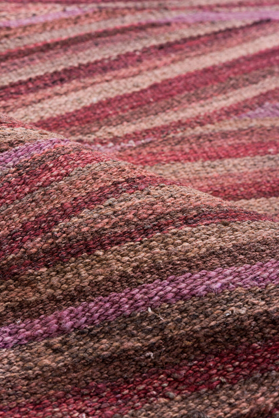 8' x 11' one-of-a-kind handmade vintage Kilim large size rug. Color palette: rose, burgundy, mauve, taupe, dusty pink, plum