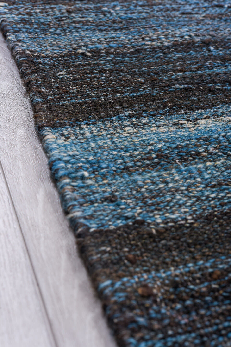 9' x 12' one-of-a-kind handmade vintage Kilim large size rug. Color palette: slate, blue, charcoal, steel blue, gray, black