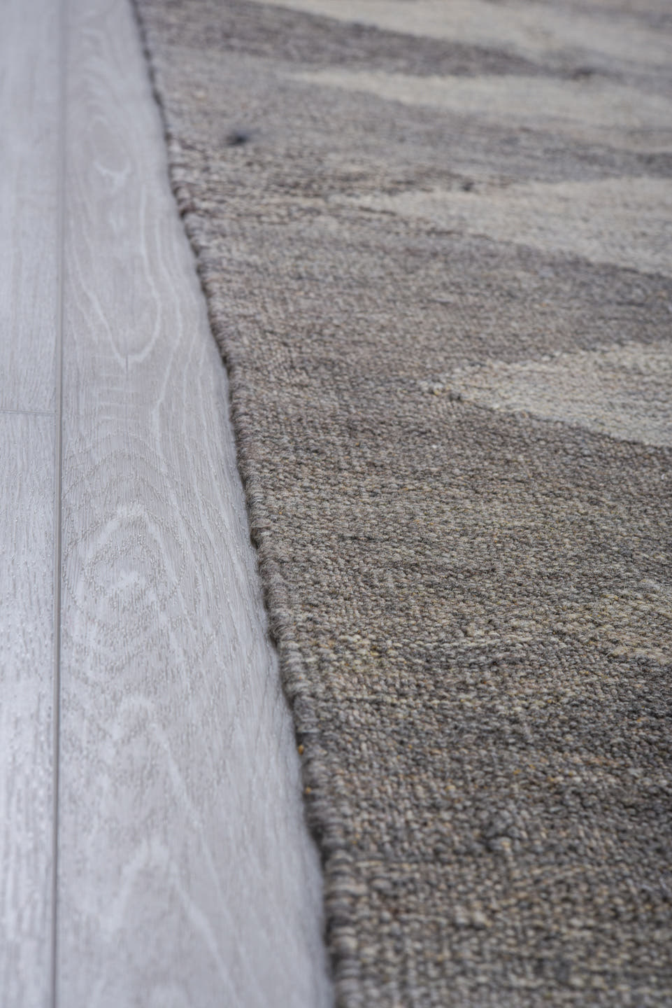 9' x 12' one-of-a-kind handmade vintage Kilim large size rug. Color palette: gray, ivory, taupe, charcoal, greige, beige